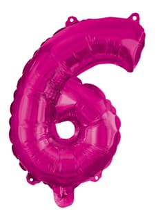 Numeral Foil Balloons - Hot Pink Foil Balloon 95 cm. No 6. - 92492