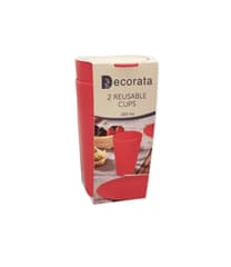 Decorata Reusable Products - Red Reusable Cups 280 ml. - 92886