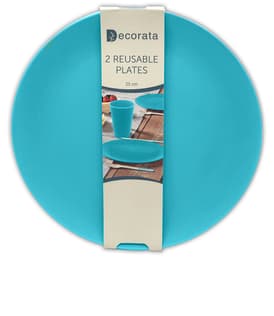 Decorata Reusable Products - Turquoise Reusable Party Plates 25 cm. - 92890