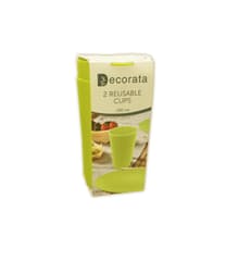 Decorata Reusable Products - Lime Green Reusable Party Cups 280 ml. - 92986