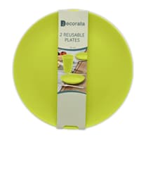 Solid Color Reusable - Lime Green Reusable Plates 20 cm. - 92988