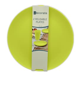 Decorata Reusable Products - Lime Green Reusable Party Plates 20 cm. - 92988