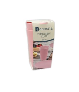 Decorata Reusable Products - Pink Reusable Party Cups 280 ml. - 92989