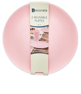 Decorata Reusable Products - Pink Reusable Party Plates 25 cm. - 92990
