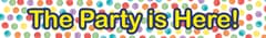 Decorata Multiwater Color Dots - "The Party is Here" Banner. - 93041