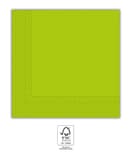 Solid Color Compostable - Light Green Three-Ply Paper Napkins 33x33 FSC. - 93051