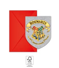 Harry Potter Hogwarts Houses - Paper Invitations & Envelopes 9.5x14.5 cm. FSC. - 93370