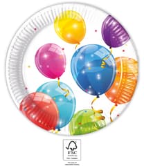 Sparkling Balloons - Paper Plates 23 cm. FSC. - 93427