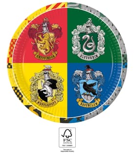 Harry Potter Hogwarts Houses - Paper Plates 23 cm. FSC. - 93451
