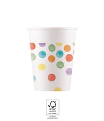 Decorata Multiwater Color Dots - Paper Cups 200 ml FSC. - 93503