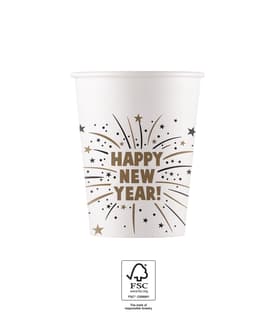 Decorata Happy New Year Flares - Paper Cups 200 ml FSC. - 93516