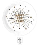 Decorata Happy New Year Flares - Paper Plates 23 cm FSC. - 93519