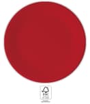 Solid Color Compostable - Red Paper Plates 23 cm. FSC. - 93523