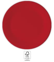 Decorata Solid Color - Red Paper Plates 23 cm. FSC. - 93523