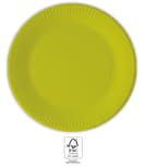 Solid Color Compostable - Light Green Paper Plates 23 cm. FSC. - 93525