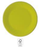 Solid Color Compostable - Light Green Paper Plates 20 cm. FSC. - 93529