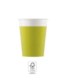 Solid Color Compostable - Light Green Paper Cups 200 ml FSC. - 93542