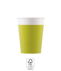 Solid Color Compostable - Light Green Paper Cups 200 ml FSC. - 93542