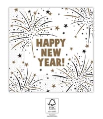 Decorata Happy New Year Flares - Three-Ply Paper Napkins 33x33 cm. FSC. - 93544