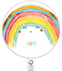 Decorata Rainbow Party - Paper Plates 23 cm. FSC. - 93561