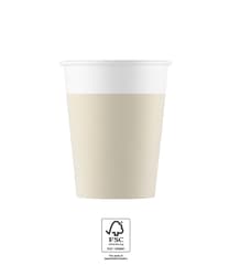 Solid Color Compostable - Creme Paper Cups 200 ml. FSC. - 93661