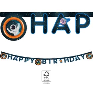 Decorata Rocket Space - "Happy Birthday" Paper Die-Cut Banner 2 m. FSC. - 93740
