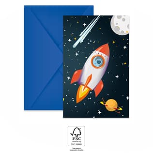 Decorata Rocket Space - Invitations & Envelopes FSC. - 93741