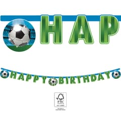Decorata Soccer Fans - "Happy Birthday" Die-Cut Banner 2 m. FSC. - 93751