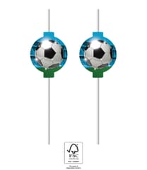 Decorata Soccer Fans - Paper Drinking Straws 22 cm. FSC. - 93754