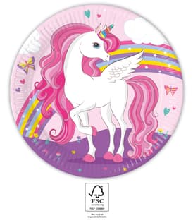 Decorata Unicorn Rainbow Colors - Paper Plates 23 cm. FSC - 93757