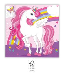 Decorata Unicorn Rainbow Colors - Two-Ply Paper Napkins 33x33 cm. FSC - 93760
