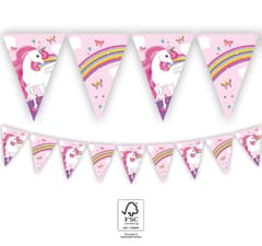Decorata Unicorn Rainbow Colors - Paper Triangle Flag Banner (9 flags) FSC - 93763