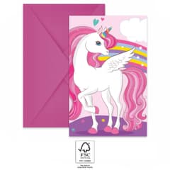 Decorata Unicorn Rainbow Colors - Invitations & Envelopes FSC - 93766