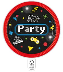 Decorata Gaming Party - Paper Plates 23 cm. FSC. - 93769