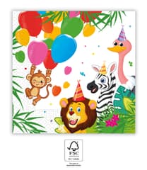 Decorata Jungle Balloons - Two-Ply Paper Napkins 33x33 cm. FSC. - 93782