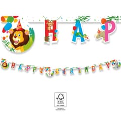 Decorata Jungle Balloons - "Happy Birthday" Paper Die-Cut Banner 2 m. FSC. - 93786