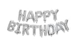 Letter Foil Balloons - "Happy Birthday" Silver Foil Balloons - 93791