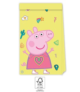 Peppa Pig Messy Play - Paper Party Bags 22 cm. FSC. - 94112