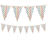Decorata Multiwater Color Dots - Reusable Triangle Party Flag Banner - 94607
