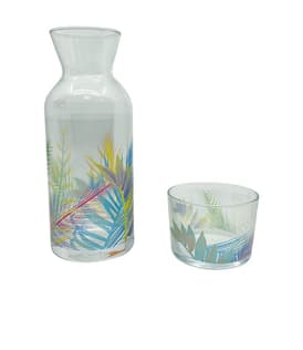 Glass Carafe Sets - Tropical Leaves Set Carafe 700cc & Glass - 95232