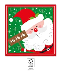 Decorata Seasonal Napkin Designs - FSC 3-Ply Paper Napkins 33x33cm Santa Claus Ho Ho Ho - 95384