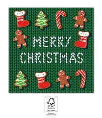Decorata Seasonal Napkin Designs - FSC 3-Ply Paper Napkins 33x33cm Handicrafts Merry Christmas - 95385