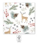 Decorata Seasonal Napkin Designs - FSC 3-Ply Paper Napkins 33x33cm Forest Reindeers - 95388