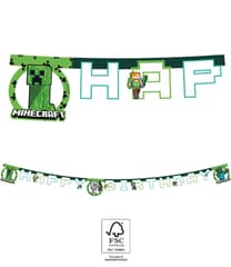 Minecraft Party - FSC "Happy Birthday" Die-Cut Paper Banner - 95445