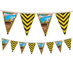 Decorata Construction - Reusable Textile Triangle Party Flag Banner - 95580