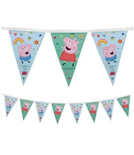 Peppa Pig Messy Play - Reusable Textile Triangle Party Flag Banner - 95594