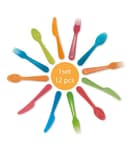 Decorata Rainbow Party - Reusable Cutlery Party Set (4 spoons-4 forks-4 knives) in 4  different colors. - 95718