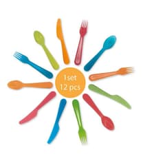 Decorata Rainbow Party - Reusable Cutlery Party Set (4 spoons-4 forks-4 knives) in 4  different colors. - 95718