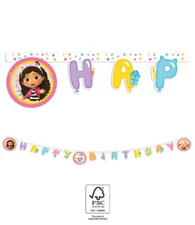 Gabby's Dollhouse - FSC "Happy Birthday" Die-Cut Paper Banner - 95761