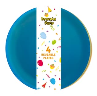 Decorata Reusable Products - Reusable Semi-transparent Party Plates 20,5 cm (4 colors) - 94594